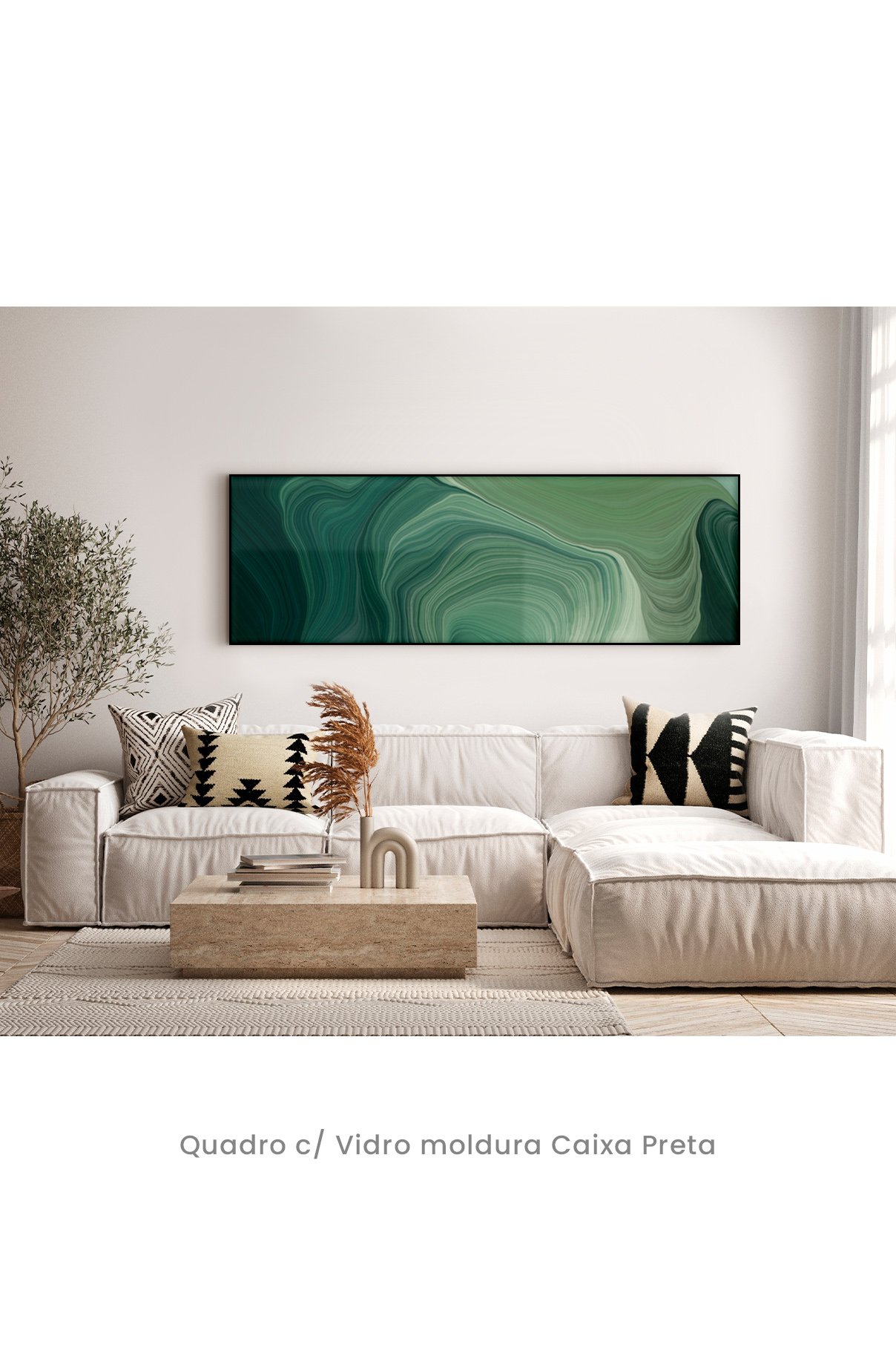 Quadro Decorativo Top Quadros - Panorâmico - Green Waves