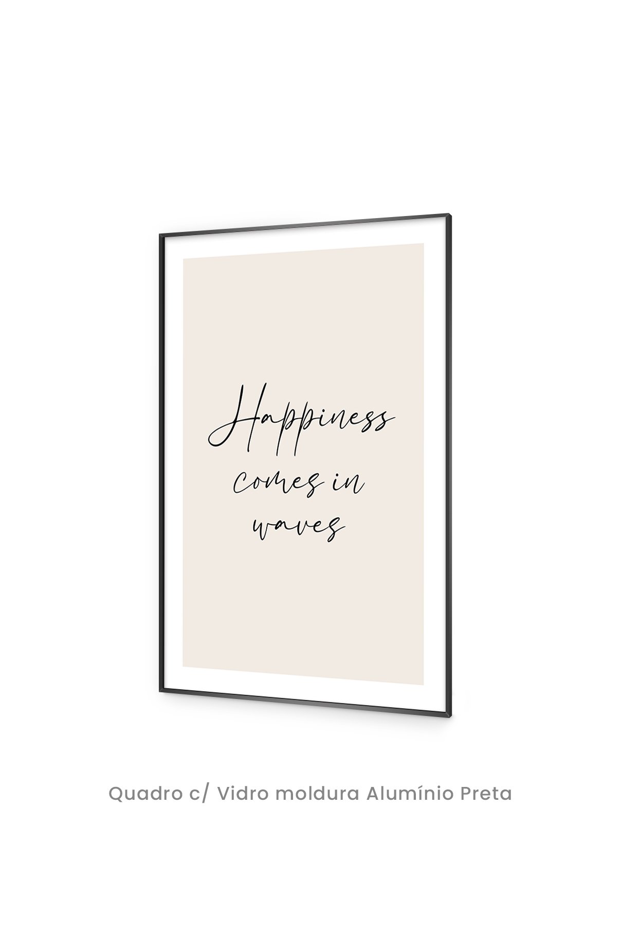 Quadro Decorativo Top Quadros - Tipografia - Happiness